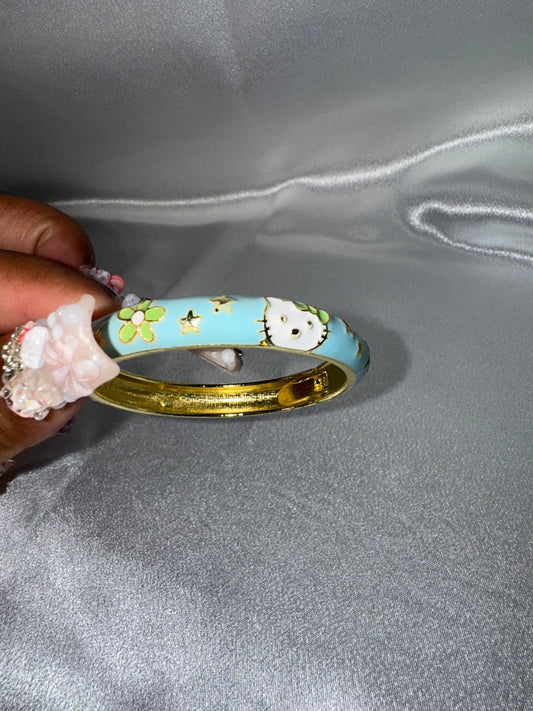 White + Green + Blue Childrens Hello Kitty Bracelet